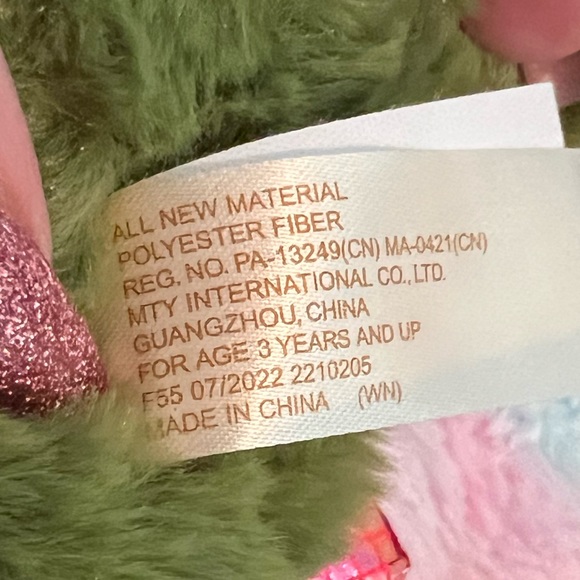 You’re ROAR-SOME Green Dinosaur with Shiny Heart and Toes 11”x11” Stuffed Animal - Picture 7 of 9